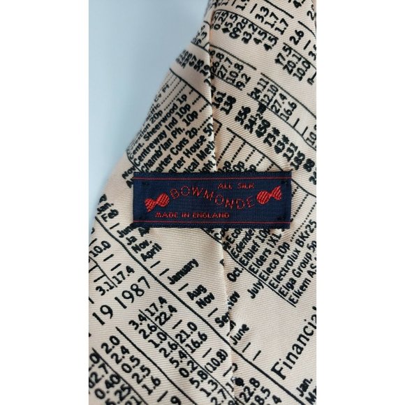 Bowmonde Mens Tie Financial Times 1987 Made in UK - Picture 5 of 7